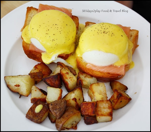 Fabulous Baker Boy Fab Egg Benedict with scottish smoked salmon $16.50