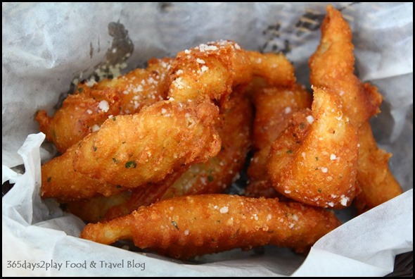 Fabulous Baker Boy - Parmesan Fish Goujons (Bite Sized Dory Fillets dipped in a spiced batter and finished with grated parmesan cheese) $10.50