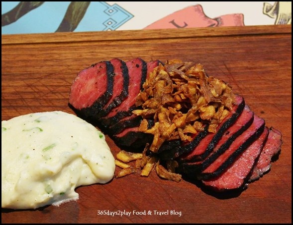 Halia at Raffles - 'Gunpowder' Wagyu Topside Mayura Sation (MBS8-9), spring onion mash, mushroom sauce  (1)