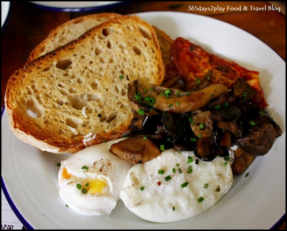 The Lokal - Pimp my breakfast (Toasted sourdough, poached eggs, sun-dried tomatoes, sauteed mushrooms) $17 (3)