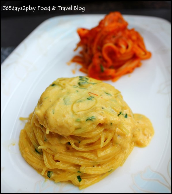 Burlamacco - Angel Hair served with Sea urchin and Saffron Cream Sauce $26