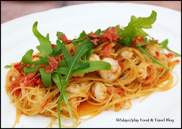 Antoinette - Shrimp Capellini $26.00 Capellini pasta with sea shrimp, Sakura ebi and crustacean oil