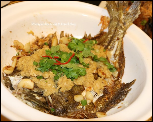 Quayside Seafood Baked Turbot Fish with Whole Garlic in Claypot