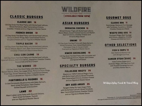 Wildfire Kitchen   Bar Lunch and Dinner Menu