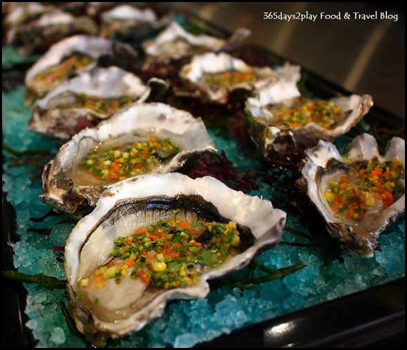 Justin Quek Mod Sin - Pacific Oysters in Ginger Flower Dressing