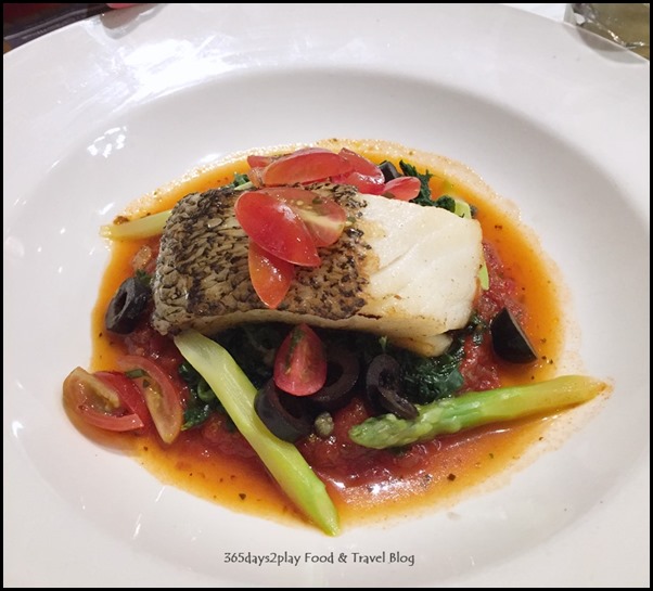 Paul Singapore -  Cod fillet served on spinach and Mediterranean sauce