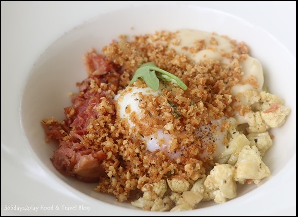 Aravina Estate - Braised ham hock, slow cooked egg, cauliflower, hazelnut crumble (2)