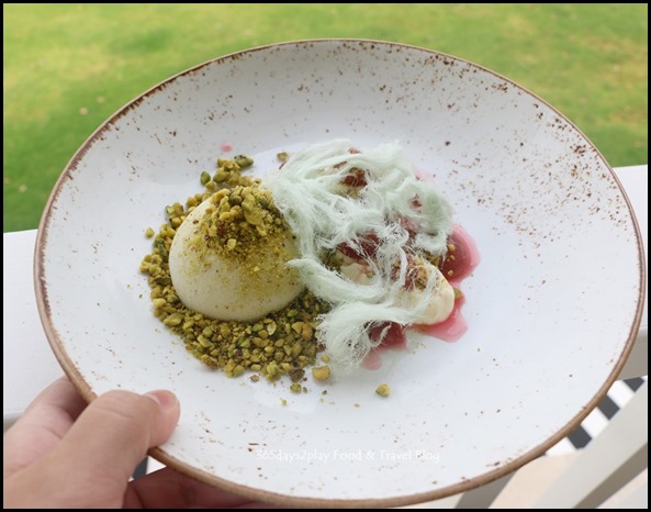 Aravina Estate - Pistachio parfait, yoghurt, rhubarb, rose water (2)