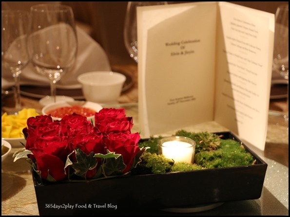 Four Seasons Hotel Wedding Dinner flower display