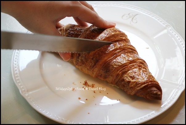 Cutting a croissant