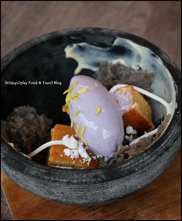 Bridge - Sweet Potato Cake with Honey Cider Custard (Coconut jelly, sesame micro sponge, purple sweet potato gelato) $16 (2)