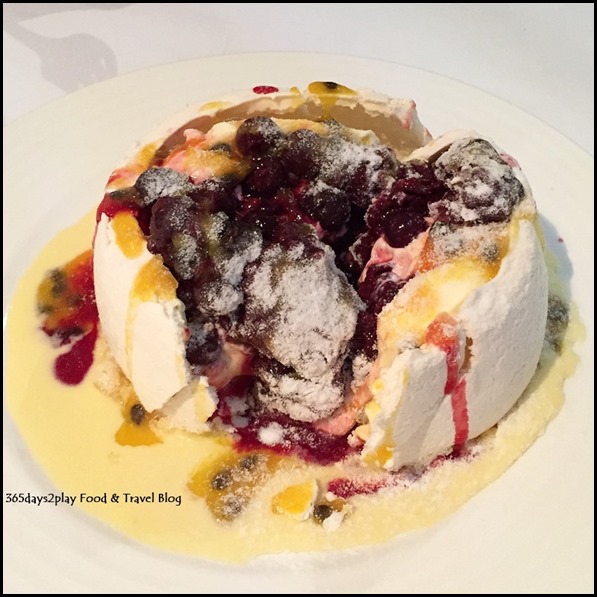 Lamont's - Pavlova, poached berries, double cream, anglaise $16 (1)