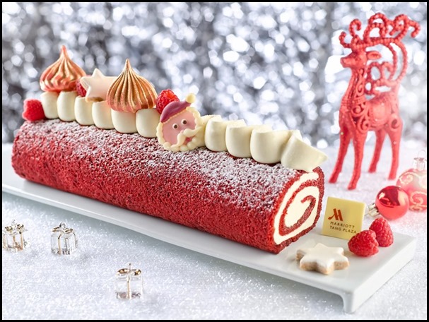 Festive Goodies - Red Velvet Yule Log Cake