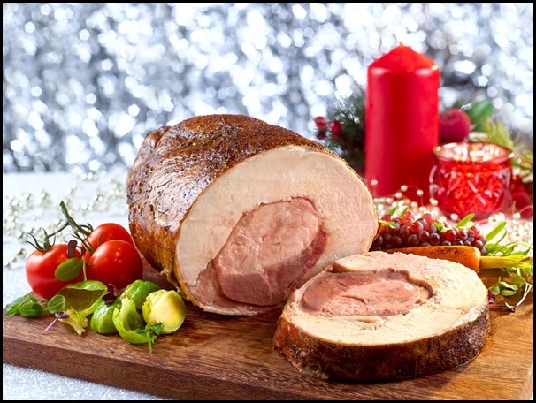 Festive Goodies - Turducken (Boneless Chicken and Duck stuffed Turkey) with Madeira Sauce