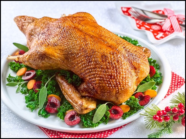 Festive Goodies - Whole Roast Duck with Cherry Sauce