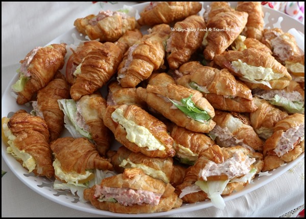 Mini Croissant Sandwiches with egg, seafood and chicken mayo