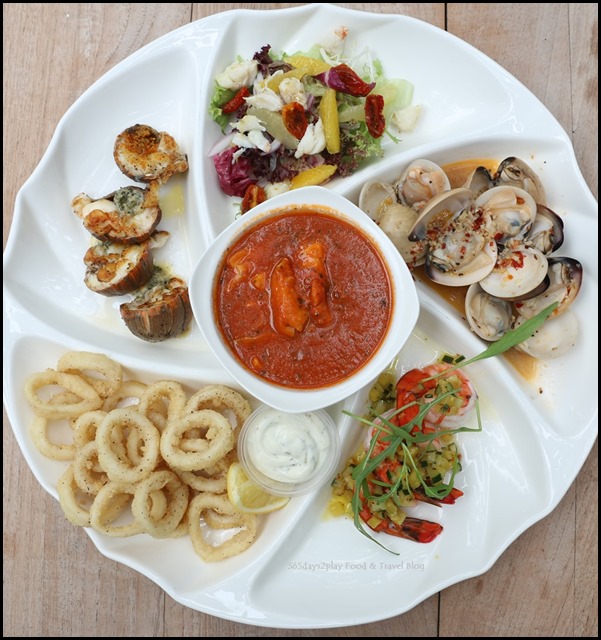 Coastes - Seafood Platter $52 (Pan-fried crayfish, crab salad, fish stew, poached tiger prawns, chilli clams, calamari rings) (1)