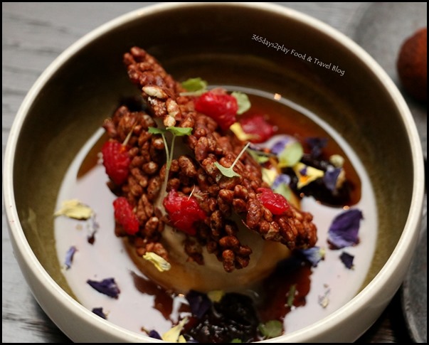The Disgruntled Brasserie - Baileys Creme Caramel (Remy Martin cherry compote, cocoa rice crisps, kahlua ice cream) $18  