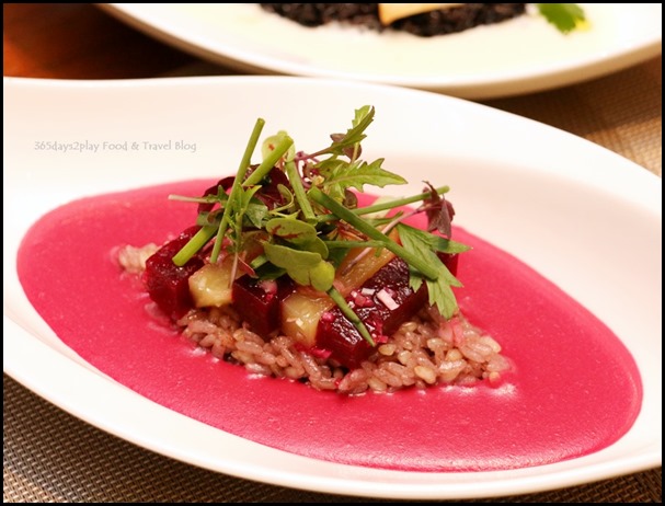 The Knolls - Spices-flavoured whole rice, beet coulis, beet & aromatic herbs $34