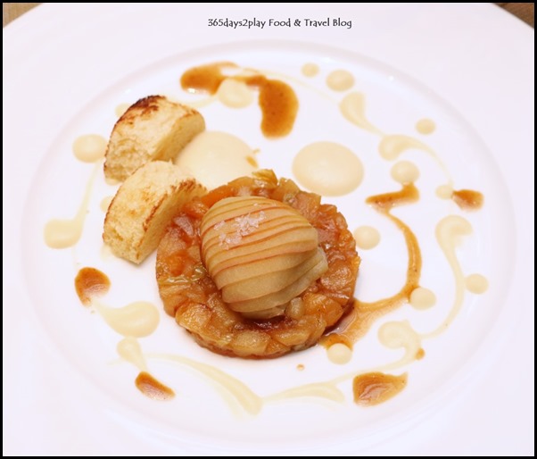 The Knolls - Steamed apple & foie gras, dry fruit compote & cardamom-flavoured apple coulis $42