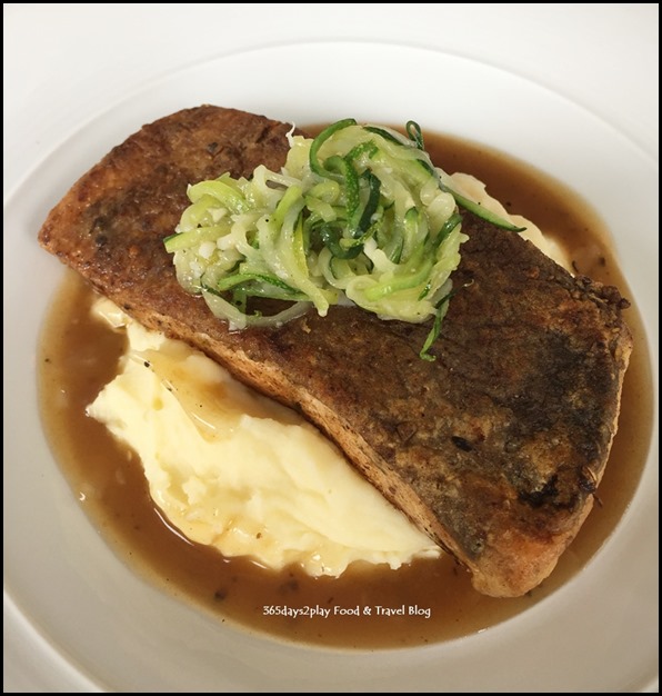 Meats & Malts - Baked Salmon (Lightly marinated salmon on mashed potato and zucchini spaghetti) $16.80