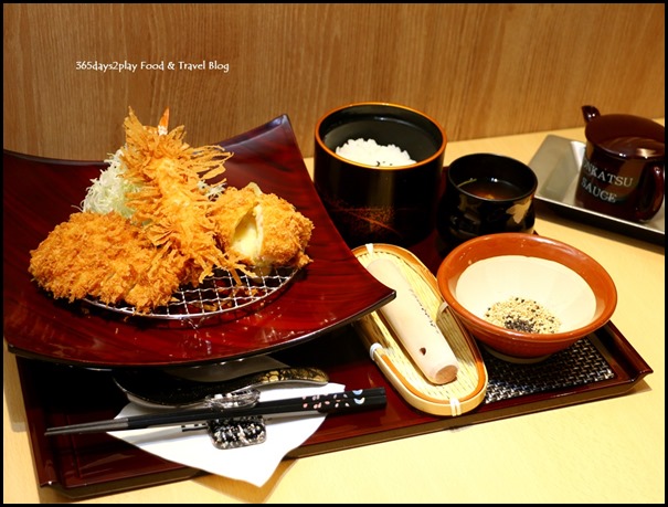 Misato - Mixed Fried Set (Bread crumbed chicken, tiger prawn and cheese korokke) $18.80  (1)