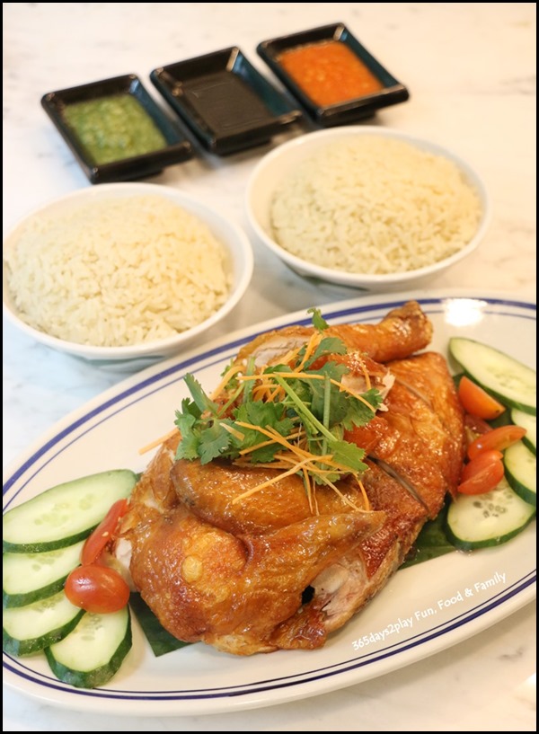 Colonial Club - Crispy Skin Roast Chicken with Aromatic Hainanese Chicken Rice (Half chicken $18 Whole Chicken $36)