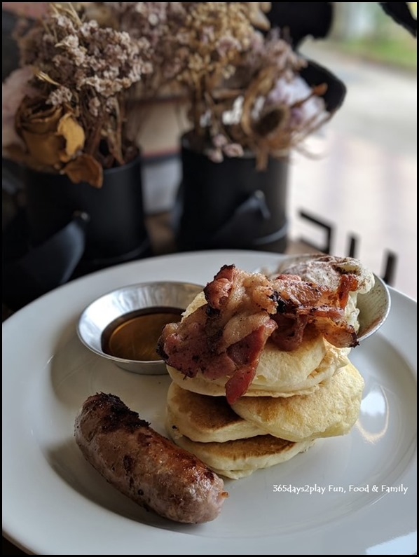 Hei Kim Cafe - Pancakes with grilled bacon, sausage and ice cream $17