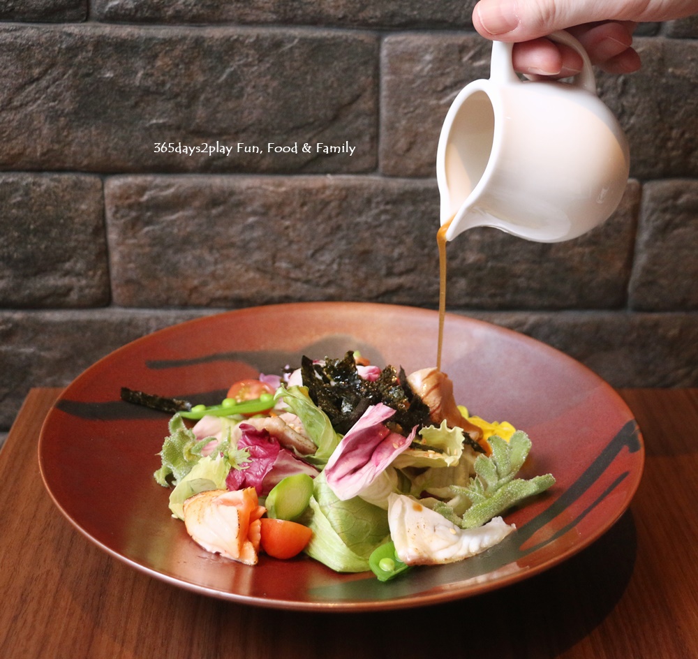 Teppan Kappou Kenji -Seafood Aburi Salad with Japanese-style Caesar dressing ($13)
